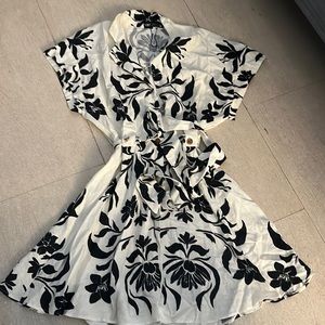 Black floral print Zara mini dress